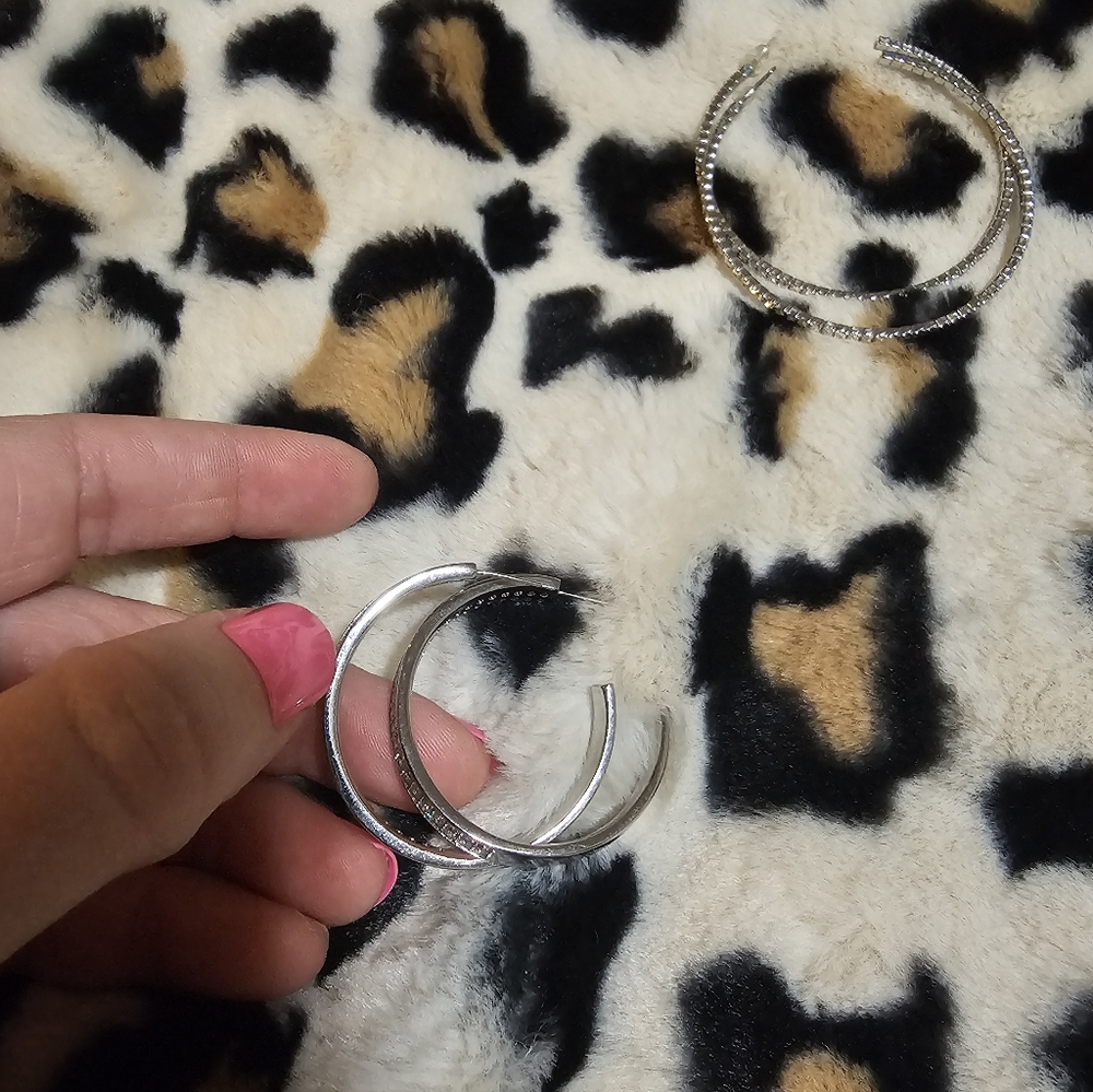 Silver Hoops 2 Pairs
